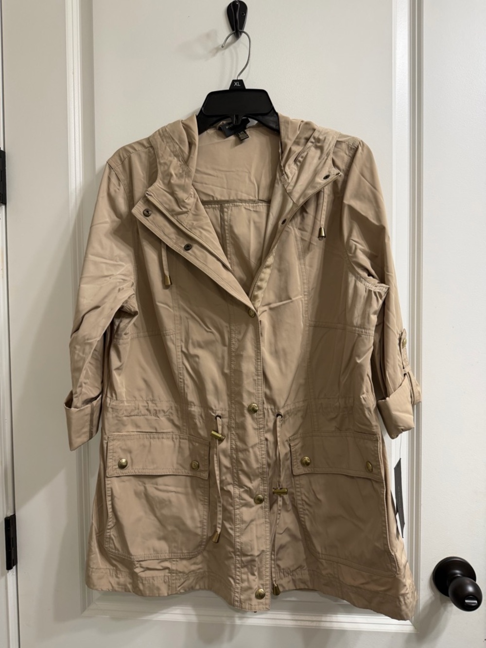 Weatherproof Beige Hooded Anorak Jacket NWT sz L